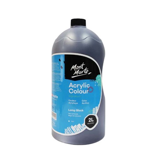 MONT MARTE ACRYLIC COLOUR PAINT - Lamp Black 2L